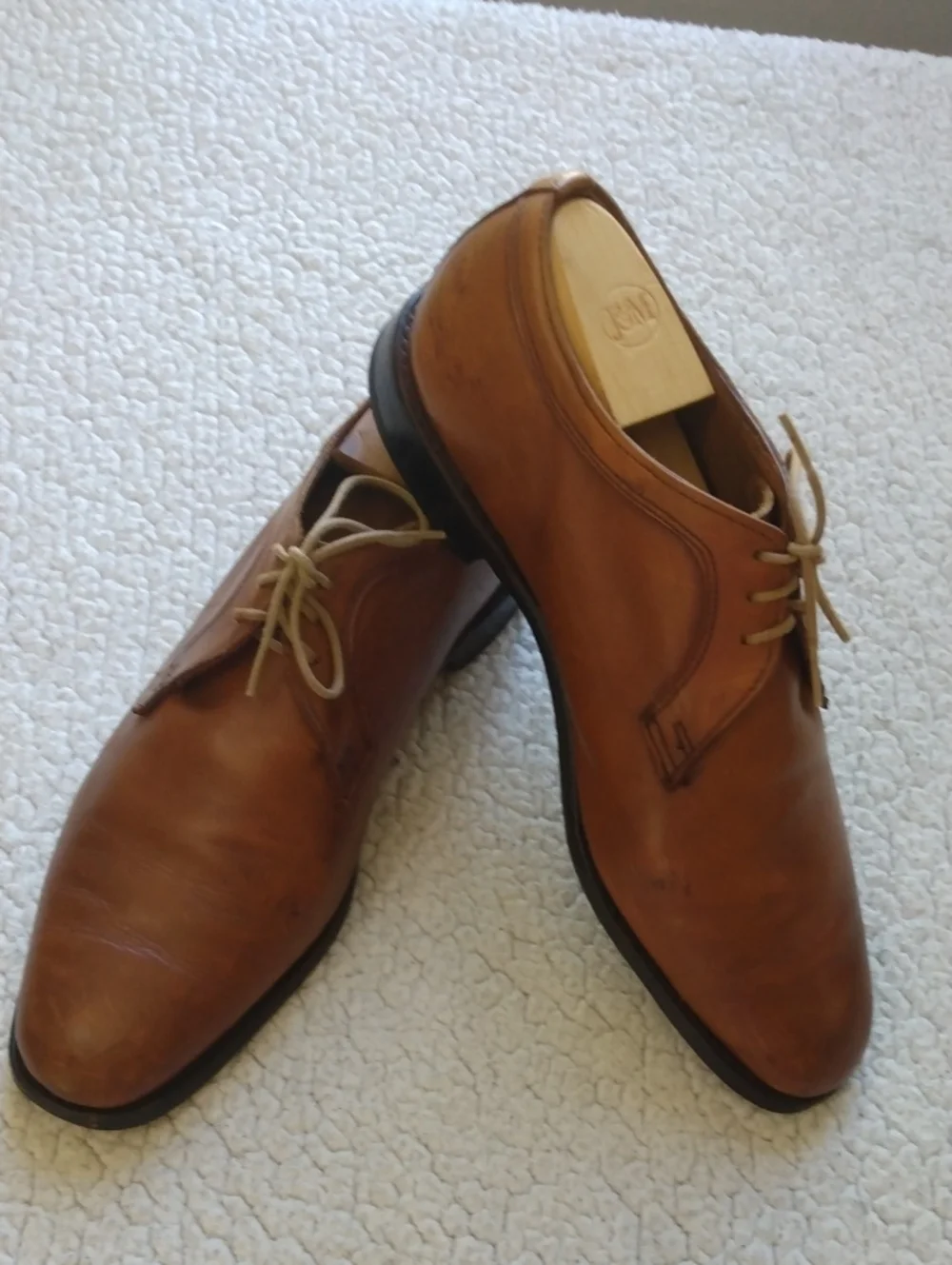 Allen Edmonds Grantham Brown Plain Toe Derby/Blucher Leather Shoes 10.5 D